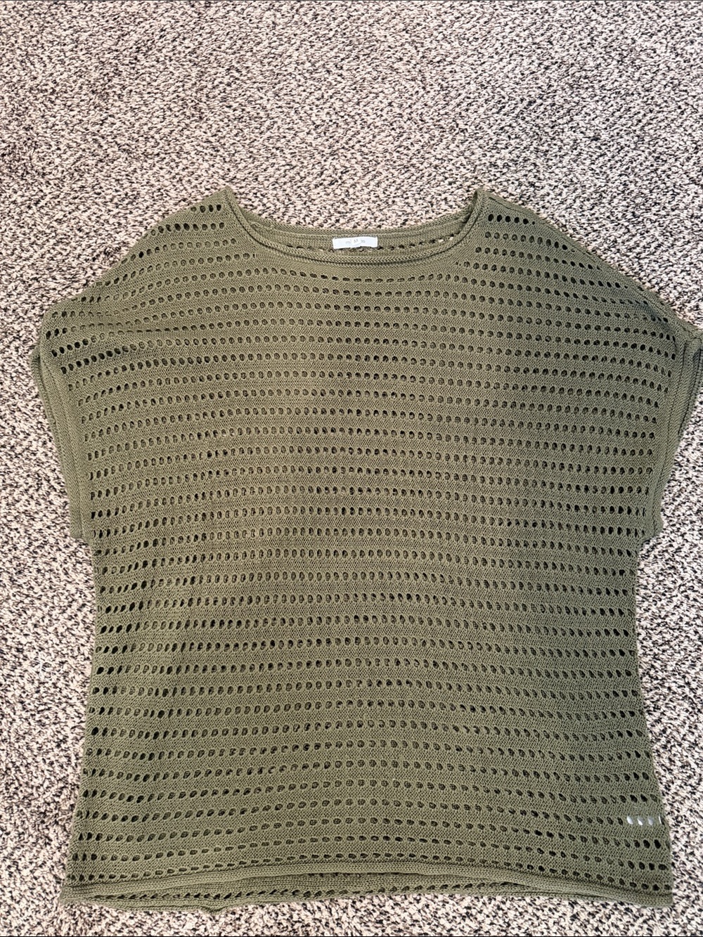 MauricesKnit Openwork Olive Green Sweater Top